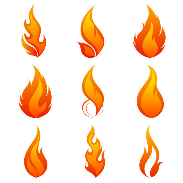 600x600 Elements Of Vivid Flame Vector Icon 01 Free Download