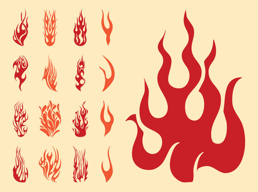 1024x765 Flame Silhouettes Set Free Vectors Ui Download