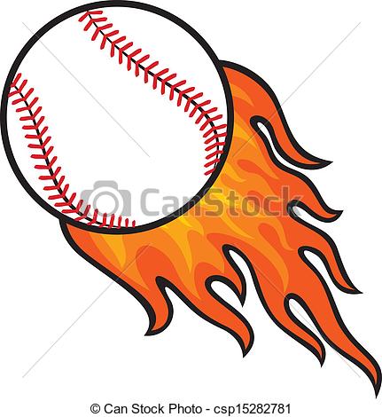 431x470 Drawn Baseball Flame