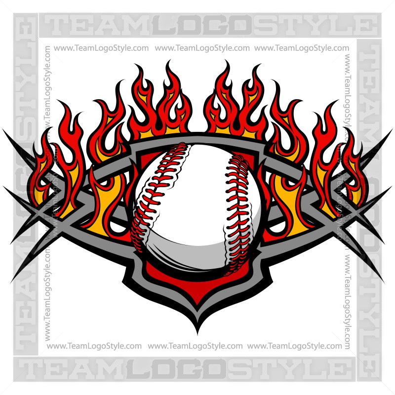 800x800 Flaming Baseball Logo