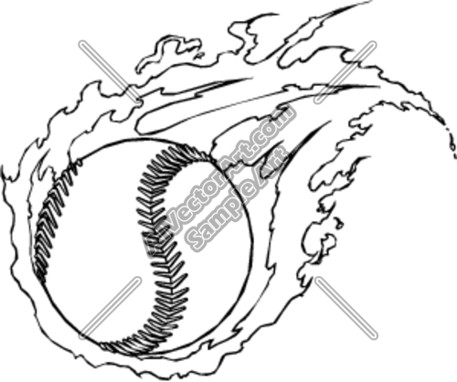 500x418 Flaming Baseball Logo Clipart And Vectorart Sports