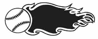 377x152 Flaming Baseball Vector