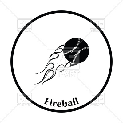 400x400 Flaming Baseball Ball Icon Vector Image Vector Artwork Of Sport