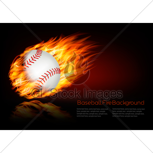 500x500 Baseball Background With A Flaming Ball. Vector. Gl Stock Images