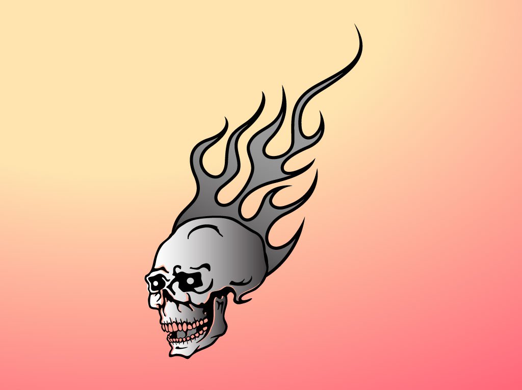 1024x765 Flaming Skull Graphic Vector Art Amp Graphics
