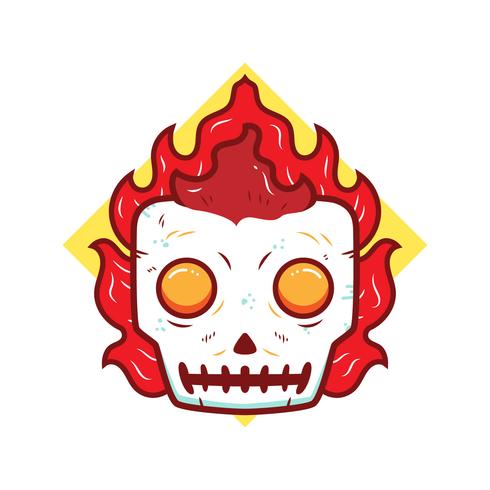 490x490 Flaming Skull Vector