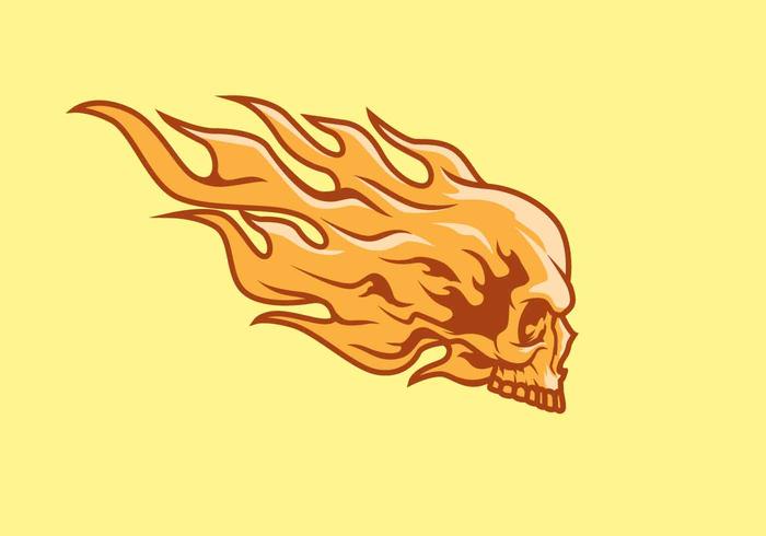 700x490 Flaming Skull Vector Logo Mascot Illustration