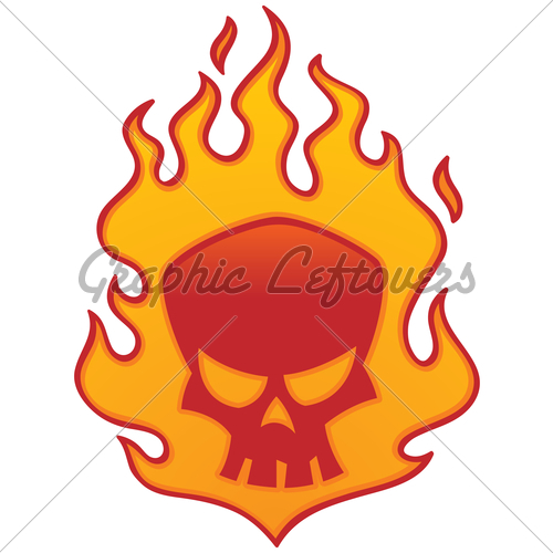 500x500 Flaming Skull Gl Stock Images