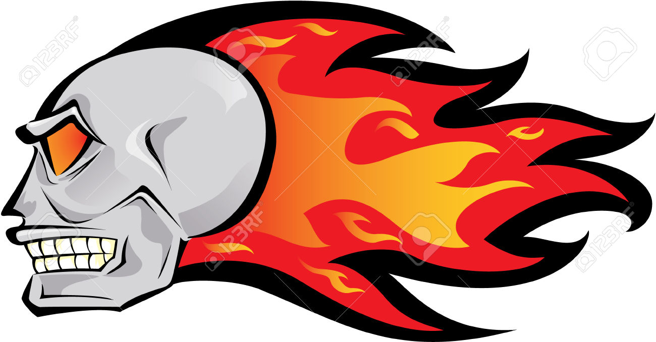 1300x678 Skull Clipart Flame
