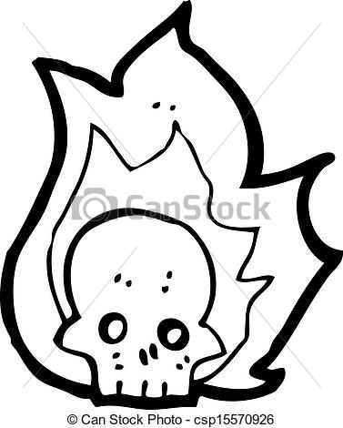 377x470 Cartoon Flaming Skull.