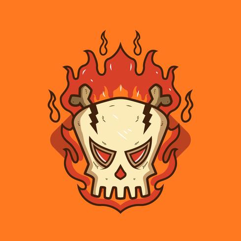 490x490 Flaming Skull