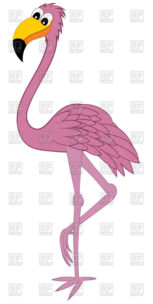 604x1200 Funny Cartoon Flamingo Vector Image Vector Artwork Of Plants And