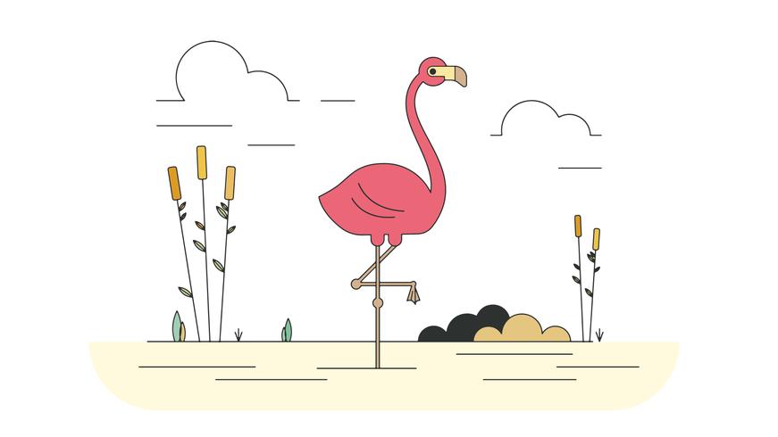 871x490 Pink Flamingo Vector