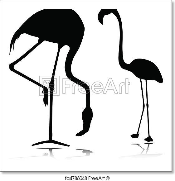 561x581 Free Art Print Of Flamingo Vector Silhouettes Freeart Fa4786048
