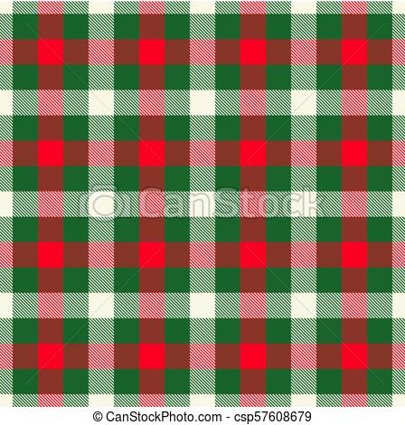 448x470 Tartan Seamless Pattern Background. Green, Red And White Color