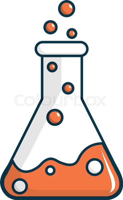 491x800 Chemical Laboratory Transparent Flask Icon. Cartoon Illustration