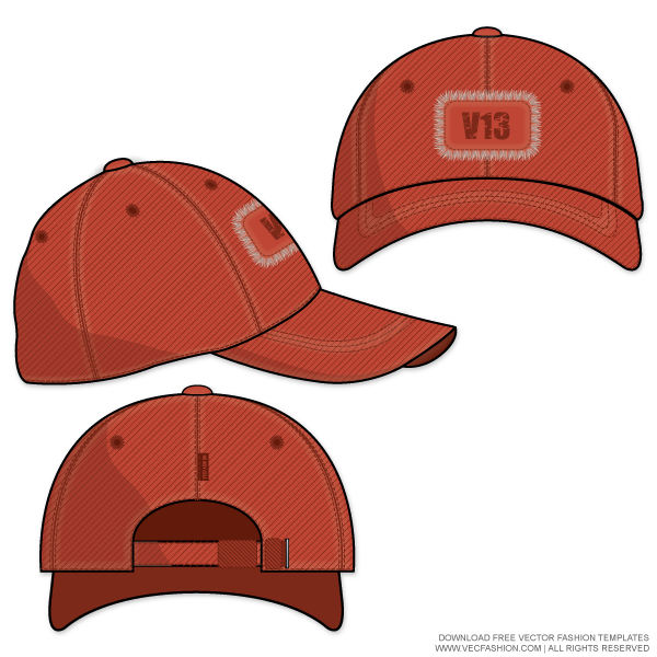 600x600 Baseball Cap Vector Template Flat Baseball Cap