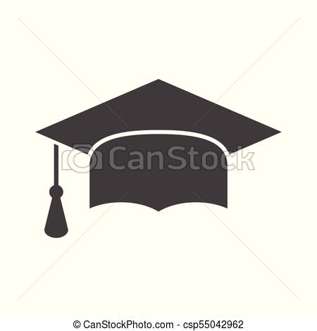 450x470 Graduation Cap Flat Design Icon. Finish Education Symbol