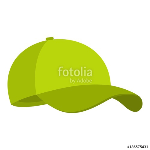 500x500 Green Baseball Cap Icon. Flat Illustration Of Green Baseball Cap