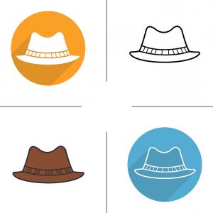 300x300 Mens Hat Flat Design Linear And Color Icons Set Vector Shopatcloth