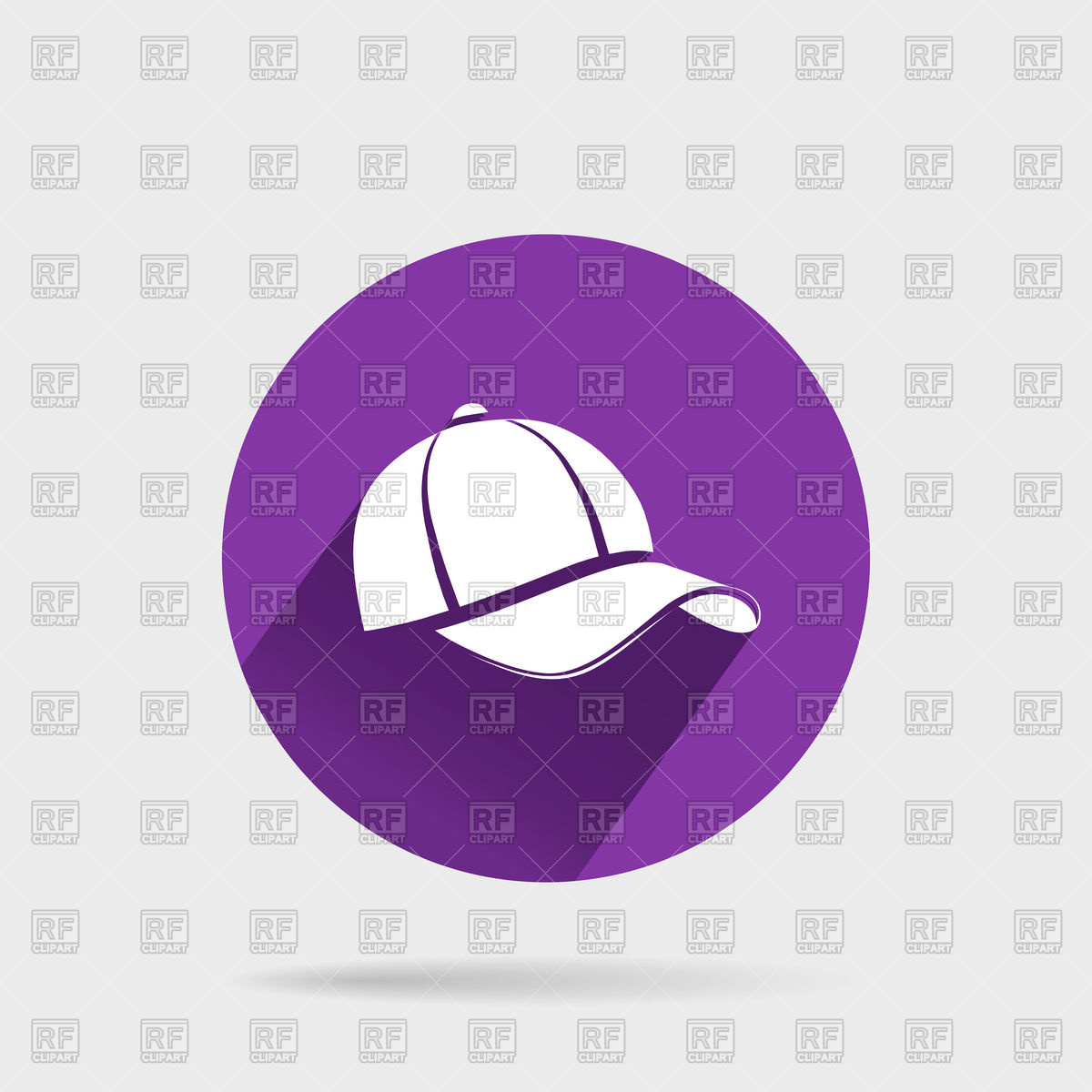 1200x1200 Baseball Cap In Flat Style Icon Vector Image Vector Artwork Of