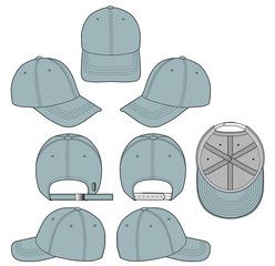 248x240 Baseball Cap Denim 2018 Vector Illustration Flat Sketches Template
