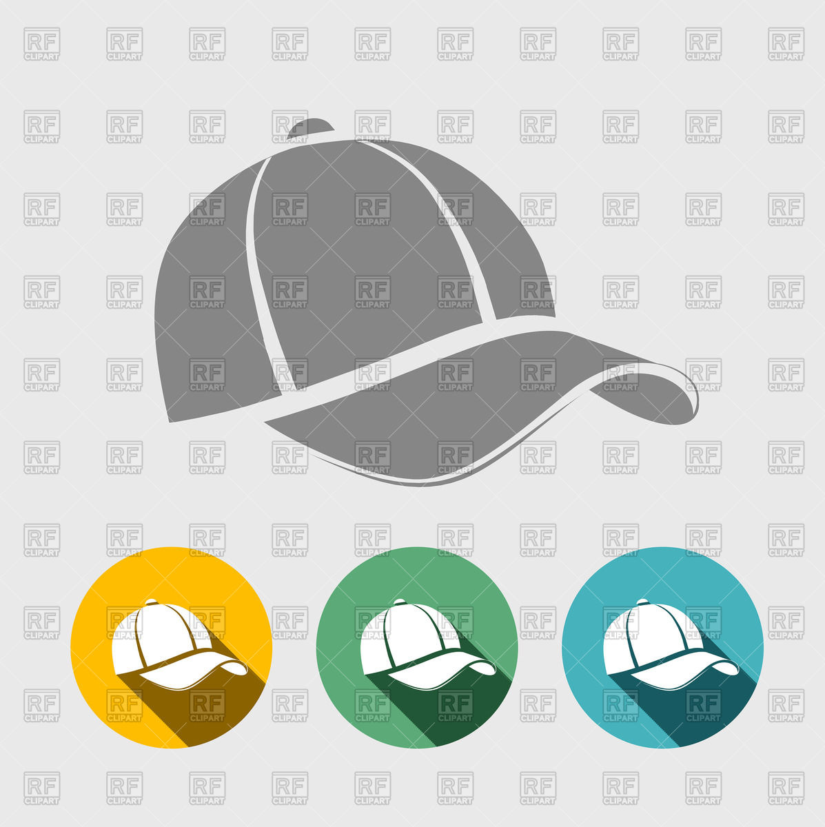1197x1200 Baseball Cap Icon In Flat Style Vector Image Vector Artwork Of