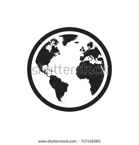 450x470 Flat Earth Map Vector Globe World Map Vector Icon Round Image
