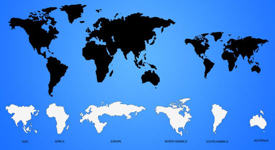 550x300 40 Vector World Map Collection (Eps, Psd, Ai, Svg Amp Png)