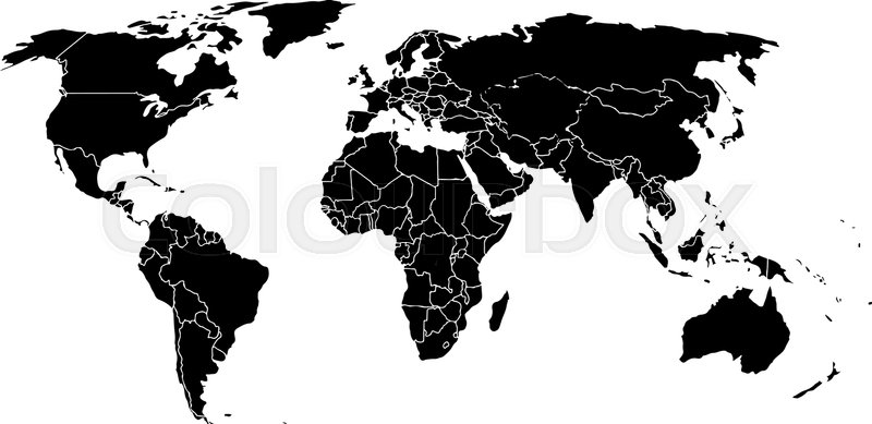 800x389 Blank Black Like A World Map On A White Background. Monochrome