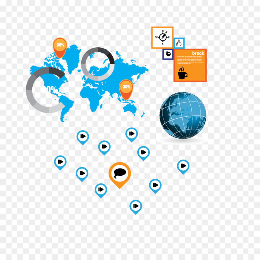 900x900 Flat Earth Euclidean Vector Map