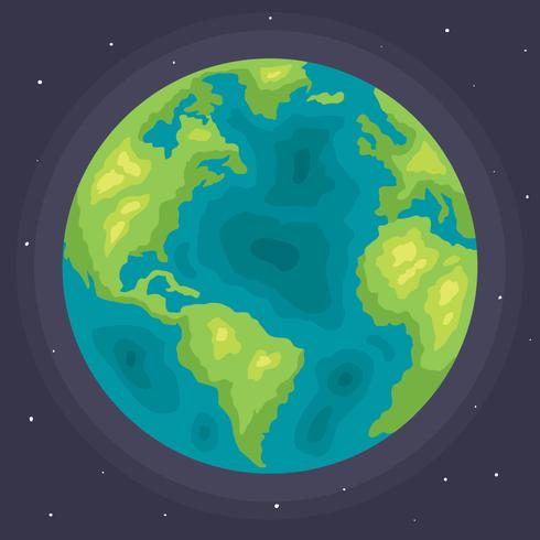490x490 Flat Globe On Dark Blue Vector
