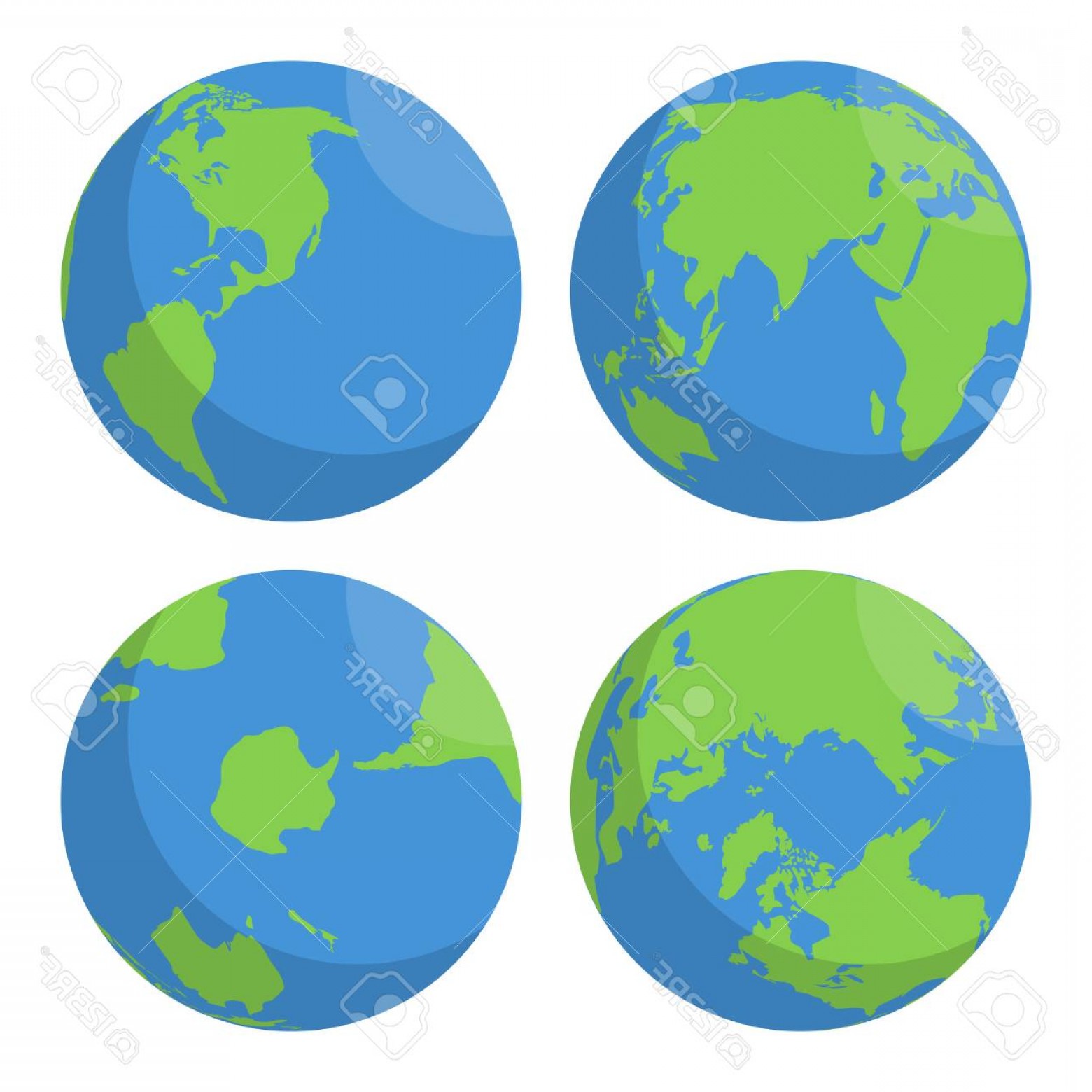 1560x1560 Photostock Vector Flat Earth Globe Vector Icons Set Planet Map