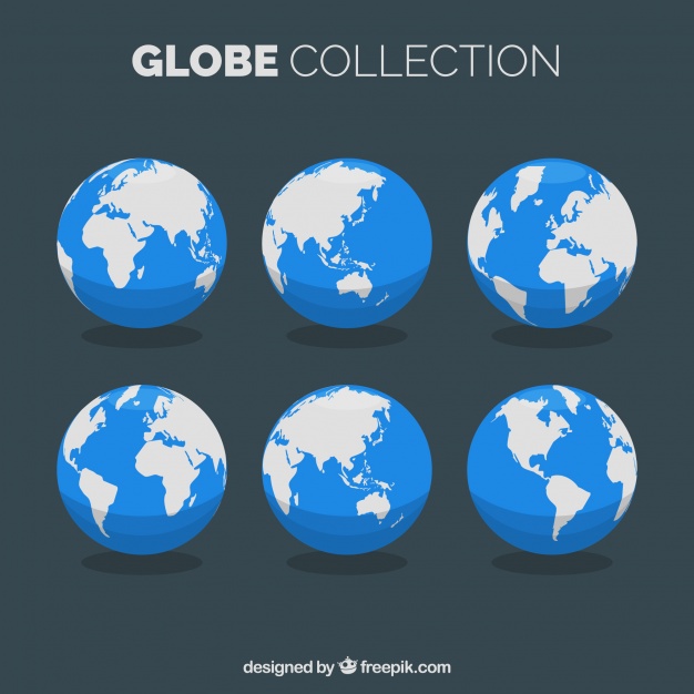 626x626 Selection Of Flat Earth Globes Vector Free Download