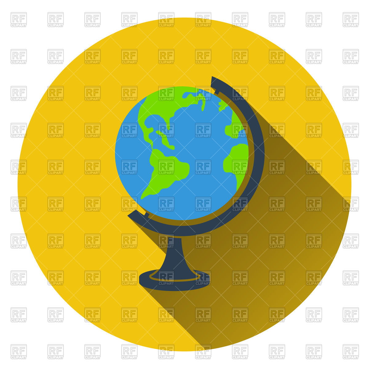 1200x1200 Flat Design Icon Of Globe In Ui Colors. Vector Image Vector