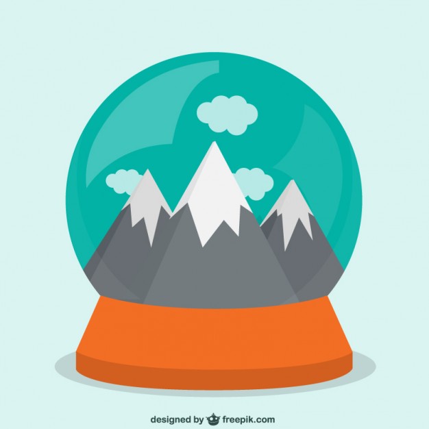 626x626 Mountais Inside A Snow Globe Vector Free Download