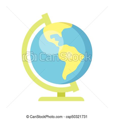 450x470 Vector Flat Style Illustration Of School Globe. Isolated On White