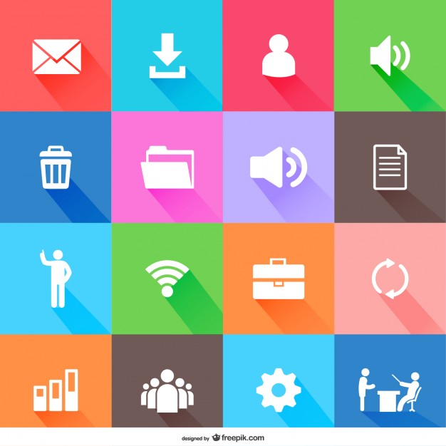 626x626 Flat Web Elements Icons Vector Free Download