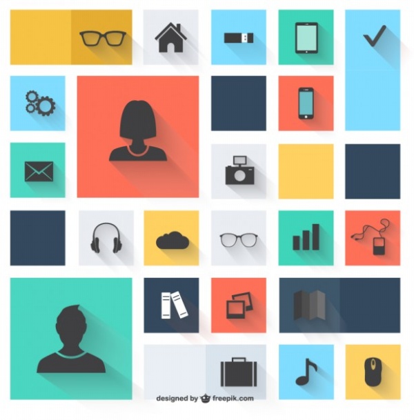 600x609 Free Flat Vector Icons