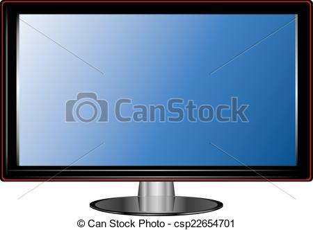 450x332 Tv Screen. Tv Flat Screen Lcd, Plasma Realistic Vector Illustration.