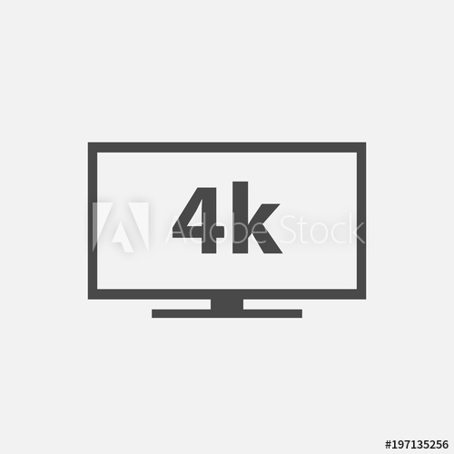 500x500 4k Flat Screen Tv Vector Icon Smart Television Set