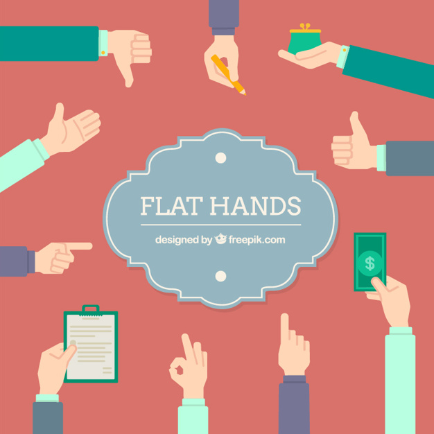 626x626 Flat Hands Collection Vector Free Download