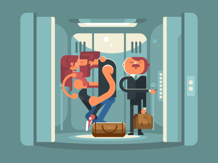 700x525 Kissing Couple Flat Illustration
