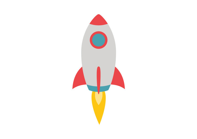 800x566 Rocket Ship Flat Vector Icon