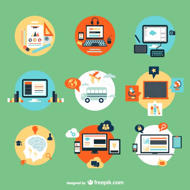 626x626 Computers And School Elements Vector Free Download