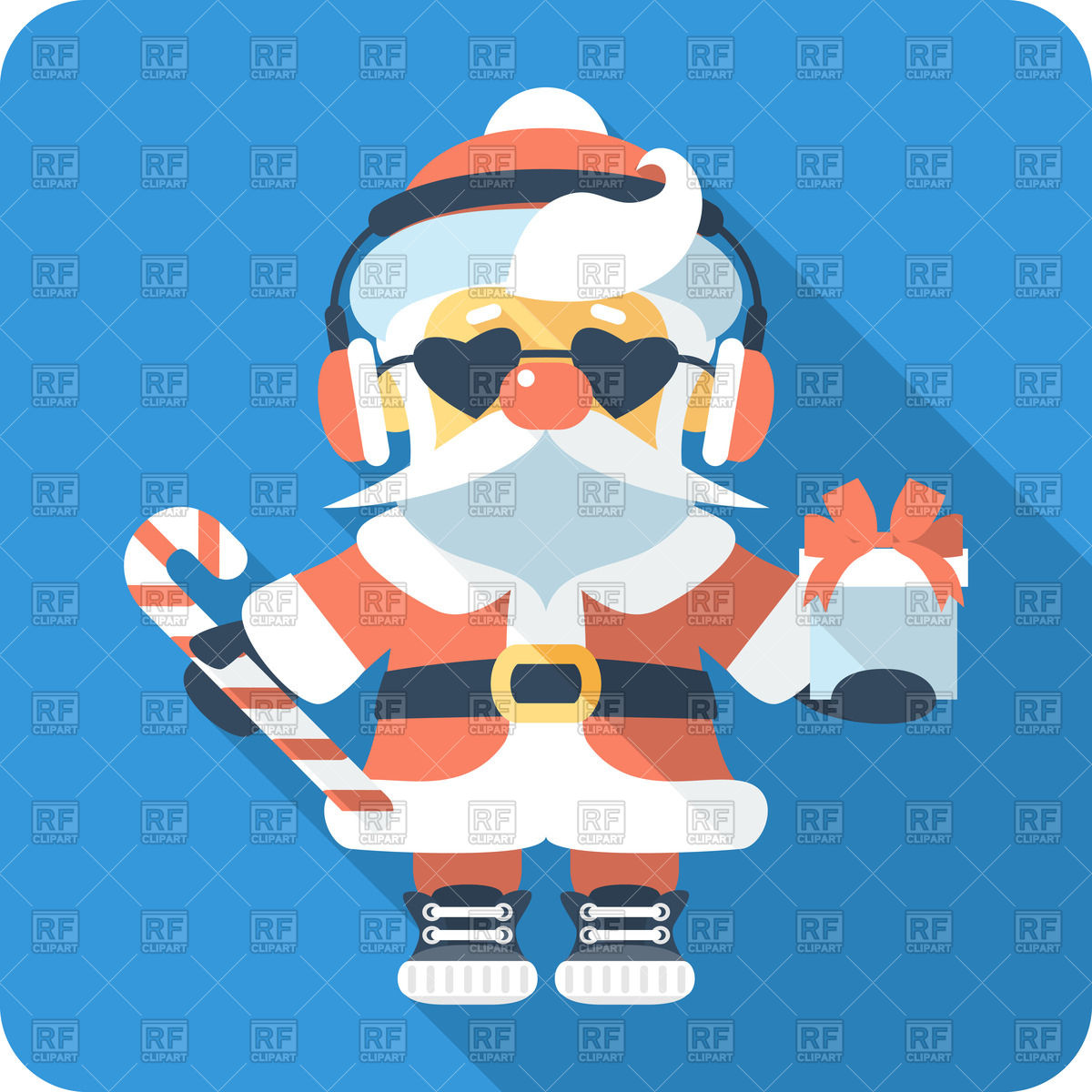 1200x1200 Cool Santa In Sunglasses And Headphones