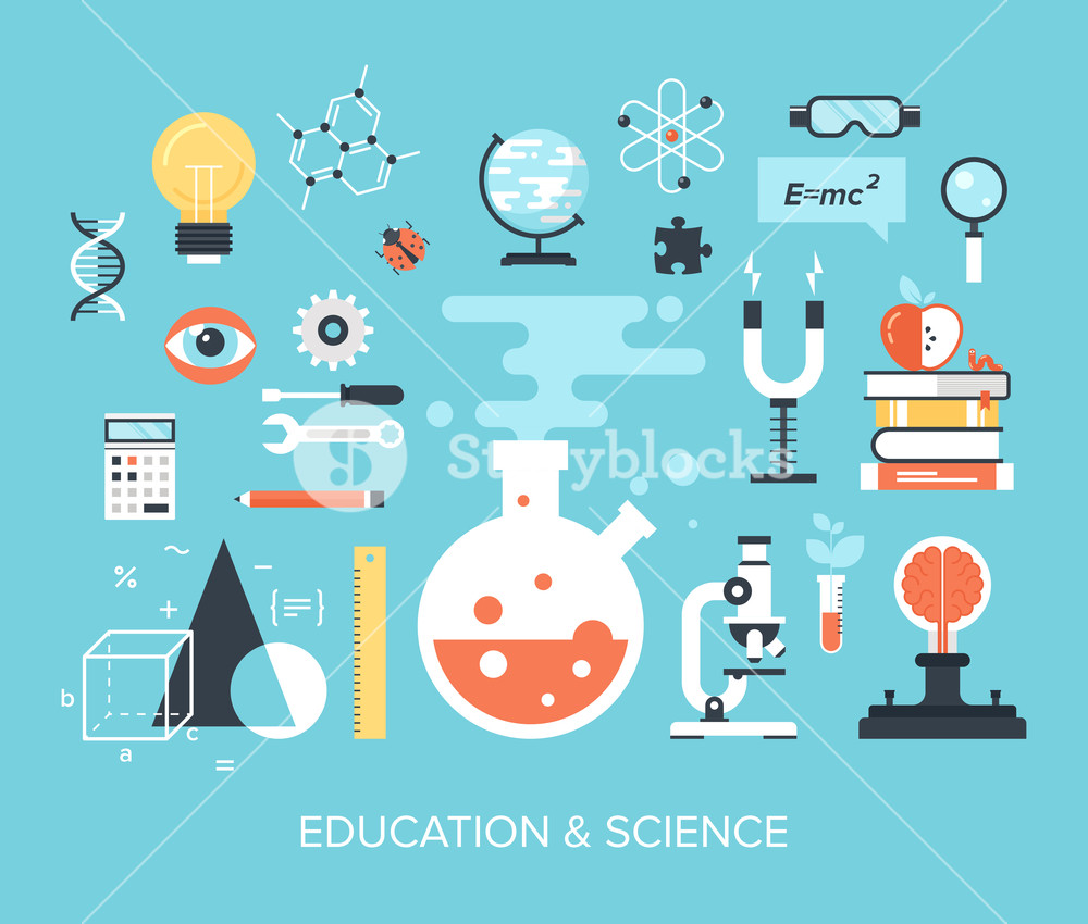 1000x850 Abstract Flat Vector Illustration Of Science And Technology