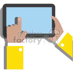 300x300 Royalty Free Hands Holding Ipad Surface Device Flat Design Vector