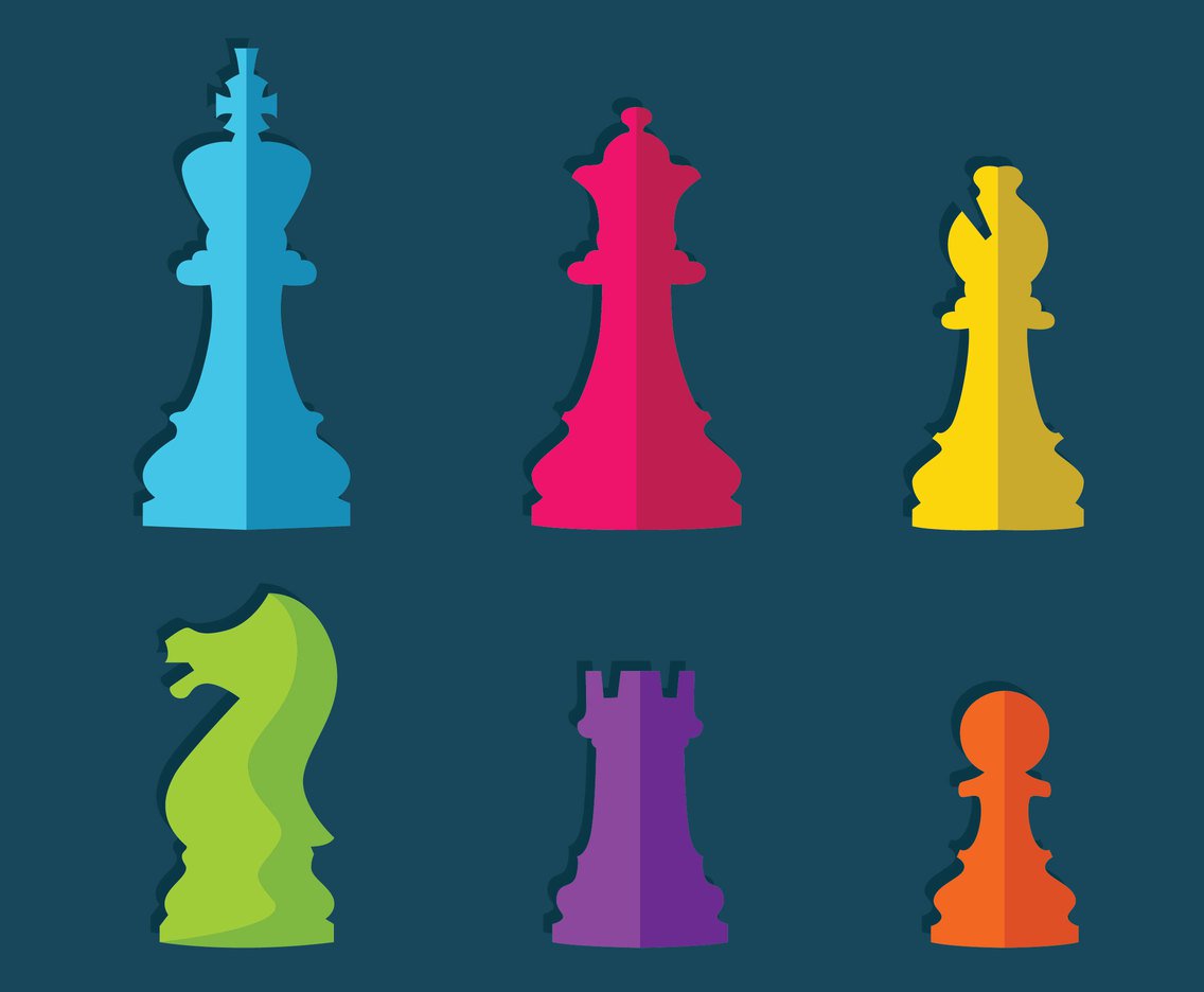 1136x936 Colorful Flat Chess Pieces Vector Vector Art Amp Graphics