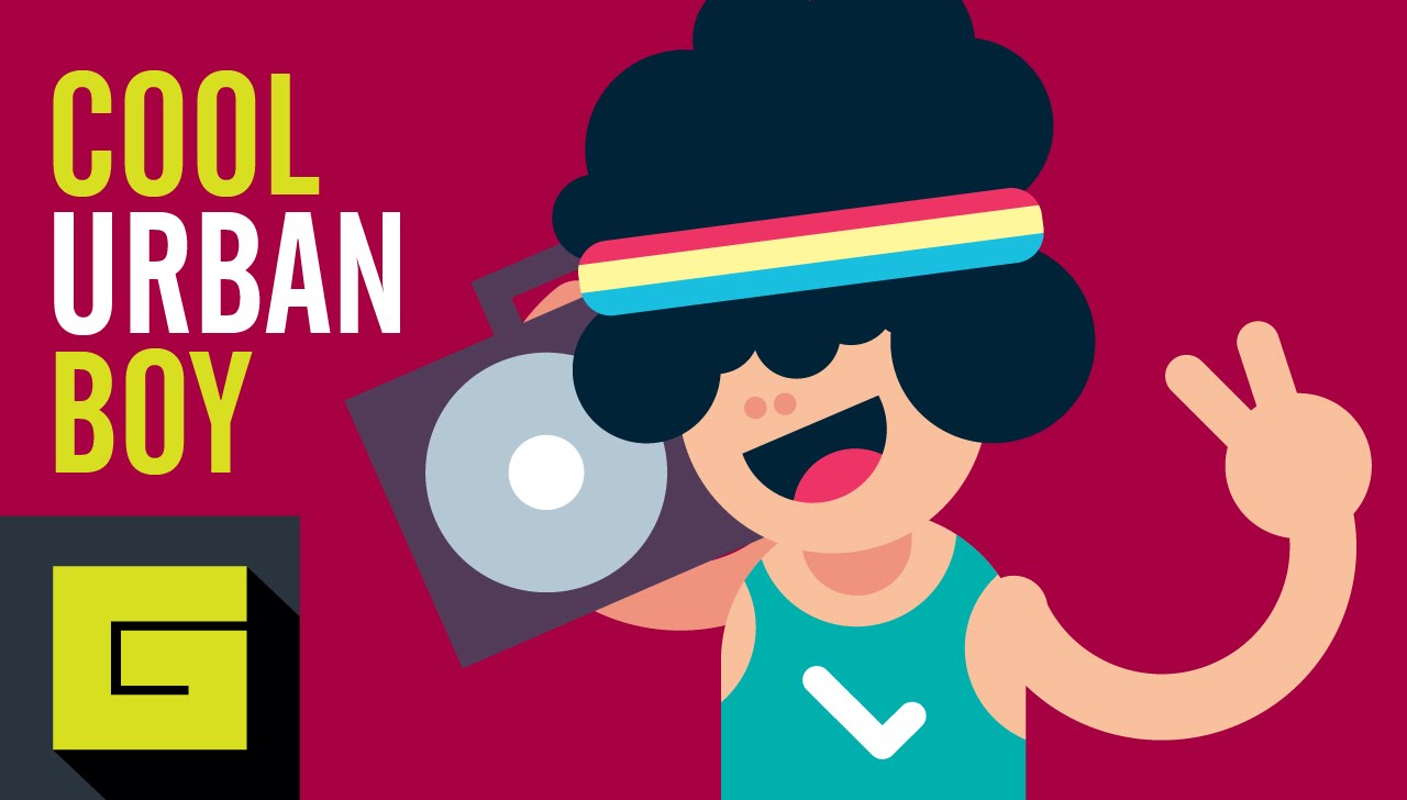 1280x728 Cool Urban Boy, Vector Art In Illustrator, Gigantic